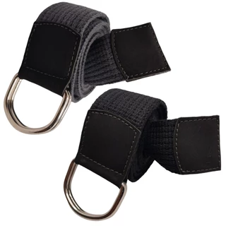 Kit 2 Cintos Masculino Preto e Cinza em Lona Premium Modelo Meia Argola Lançamento
