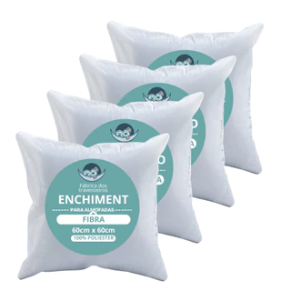 Kit 4 Refil Enchimento 60x60 Para Capa Almofada 55cm Macio