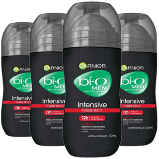 Kit C/4 Desodorante Rollon Garnier BI-O Intensive Toque Seco 50ml