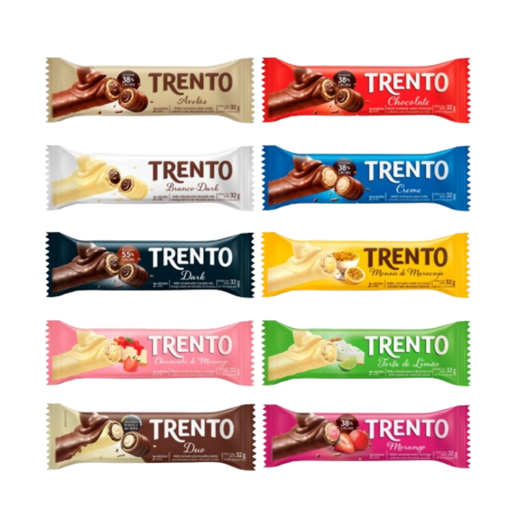 Chocolates Wafer Trento 32g - Sabores Váriados/Leia a Descrição