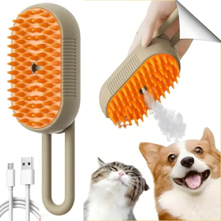 Escova Elétrica 3 Em 1 Vaporizada com Umidificador de Água Pets Resistente Pet Cachorro Cães e Gato Portátil Spray Alça Extensora Cabo escova a vapor para gatos