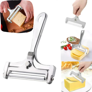 Fatiador De Queijo Portátil De Aço Inoxidável Resistente Cortador De Muçarela Ferramentas De Queijo Utensílios De Cozinha Fatiar Cortar Ajustável base Raladora