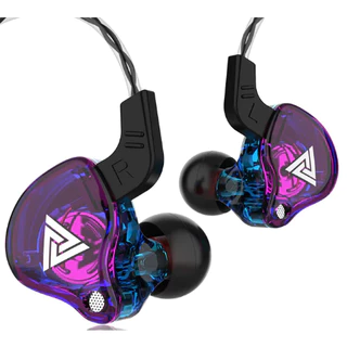 QKZ AK6 Fones De Ouvido Com Fio Dual Drive Fone De Ouvido HiFi com Microfone 3.5mm Esporte Correndo Música Earbuds Baixo Estéreo Headset Original