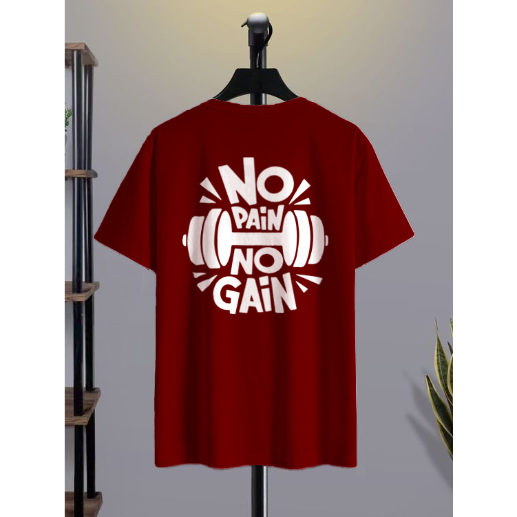 Camiseta Academia No Pain No Gain 100% Algodão Estampa Premium