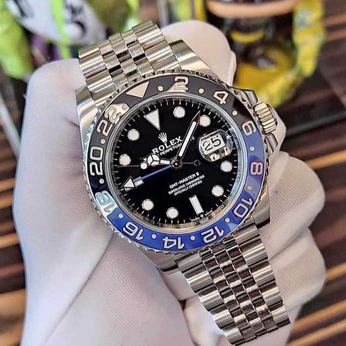 Rolex GMT MASTER II Batman cerâmica ostra Prata/Azul