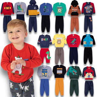 Lote 8 Peças Moletom Masculino Menino Infantil Inverno Outono Conjunto Bebê 1 a 8
