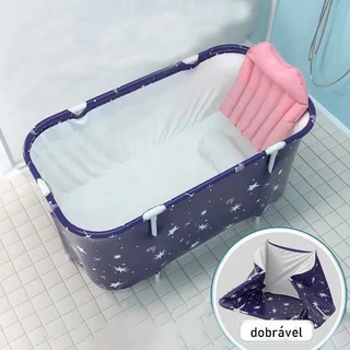Banheira Ofurô Adulto Dobrável Portátil Retangular de PVC comEncosto InflávelPerfeita para Relaxamento em Qualquer Lugar