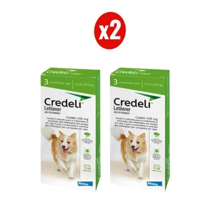 Kit 2 Credeli Antipulgas e Carrapatos Cães de 11 a 22kg 450mg 3 Comprimidos Elanco em Oferta na Shopee