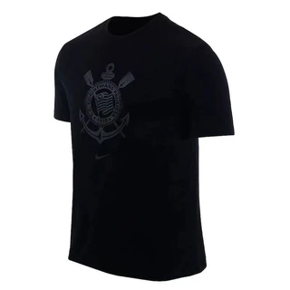 camisa camiseta algodão logo meu timão preta aproveite