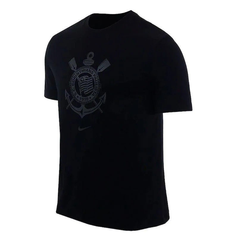 camisa camiseta algodão logo meu timão preta aproveite