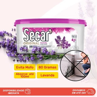 Anti Mofo Desumidificador Secar Lavanda 80g Evita Umidade Fungos Cheiro Guarda Gavetas Armários Roupas