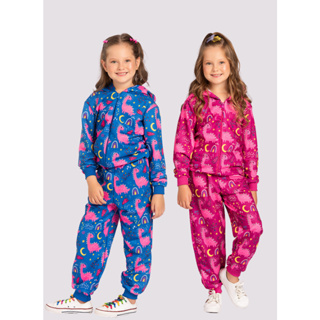 Conjunto Casaco Com Zíper E Calça Em Moletom Dino