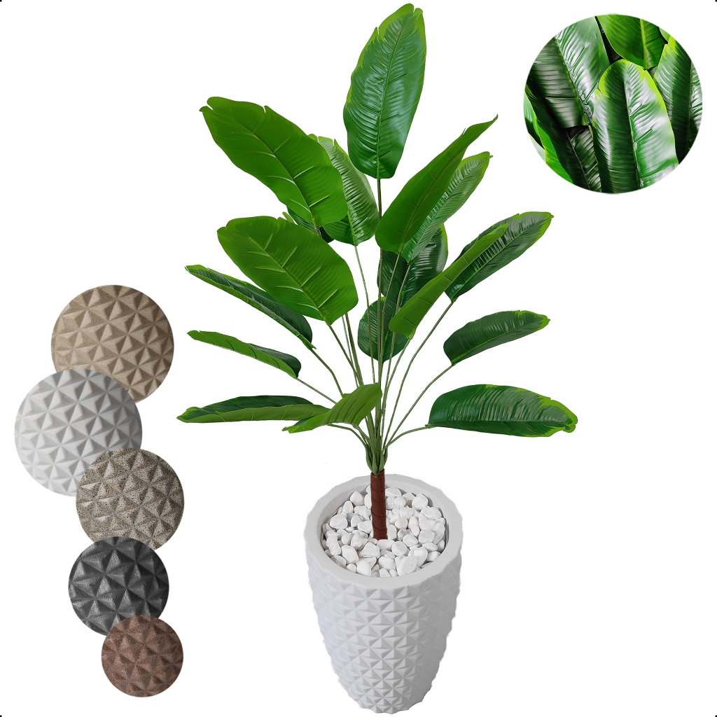 Planta Bananeira Artificial Toque Real Vaso Decoração Sala