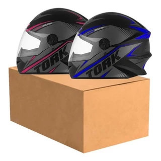 Kit 2 Capacete Fechado Esportivo Integral Pro Tork R8 Liberty 2 Unidades par Conjunto Casal Homem Mulher Viseira Cristal Transparente