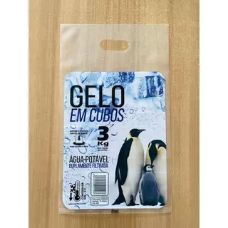 Saco Para Gelo em Cubo Universal 3KG c/Alça 500unid