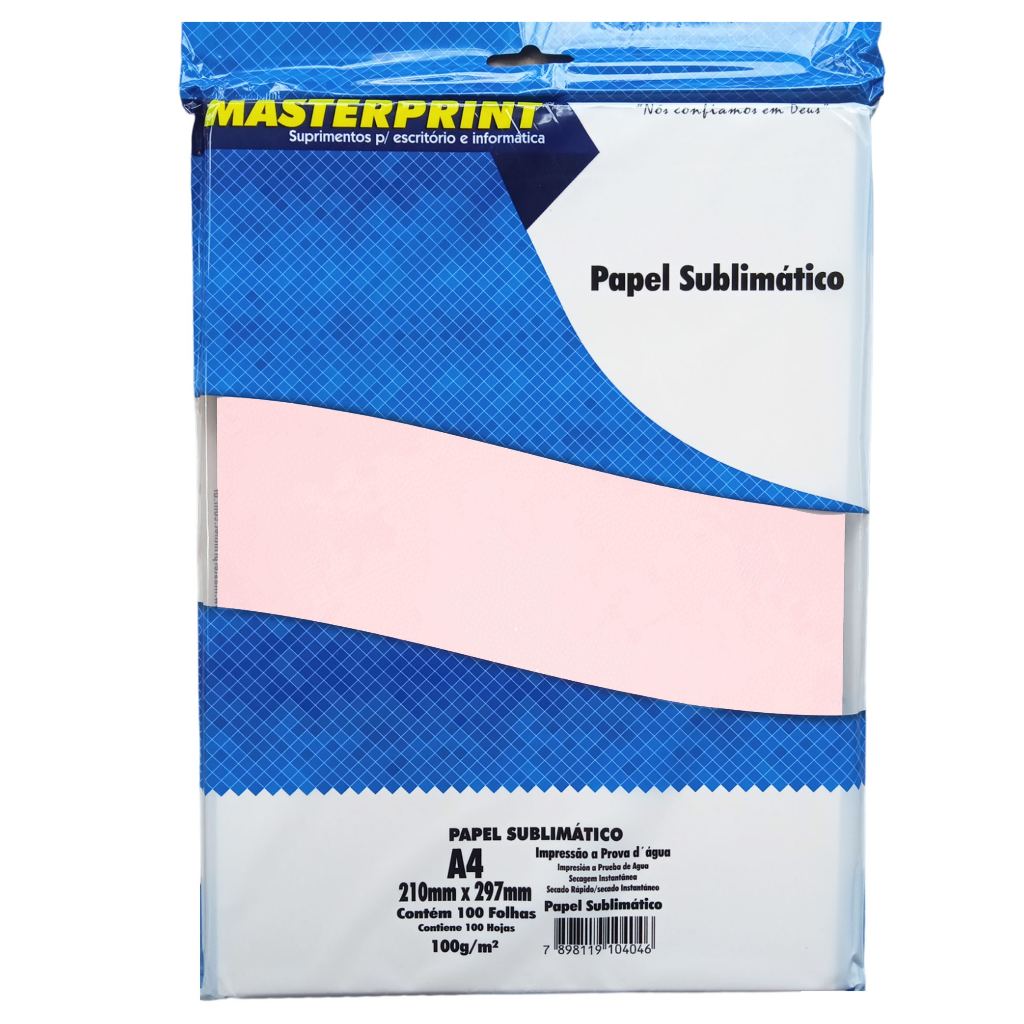 Papel Sublimático A4 100g Fundo Rosa 100 Folhas Masterprint