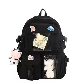 Mochila Feminina Escolar Passeio Coreano Grande Capacidade Com Chaveiro Impermeável