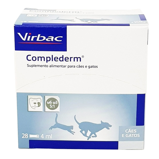 Complederm 4ml Suplemento Ômega 3 e 6 Pelo e Pele Virbac | Shopee Brasil