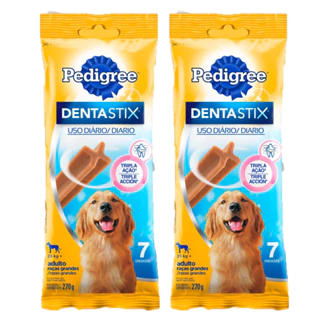 Kit com 2 Petisco Pedigree Dentastix Cães Adultos Raças Grandes 7 unidades 270g