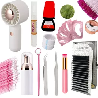 Kit Extensão Alongamento de Cílios Cola Elite Removedor completo para uso profissionalizante