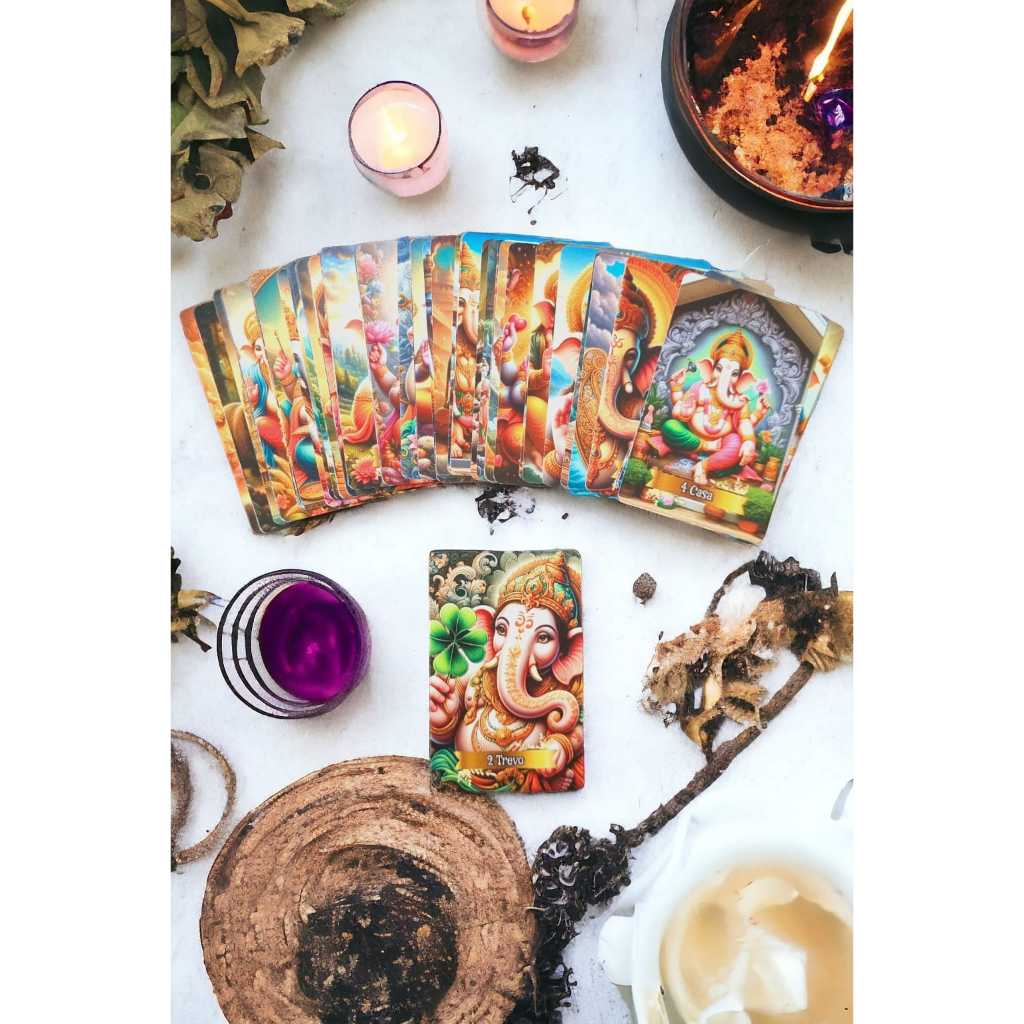Ganesha Lenormand (Baralho Cigano) versão estendida 46 cartas + alinhamento de chakras