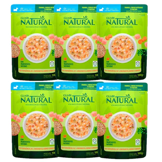 Kit com 6 Ração Úmida Sachê Guabi Natural Cães Adultos Frango e Cereais 100g