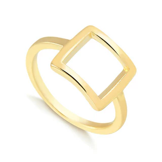 Anel Feminino Minimalista Dourado de Aço Inoxidável Delicado