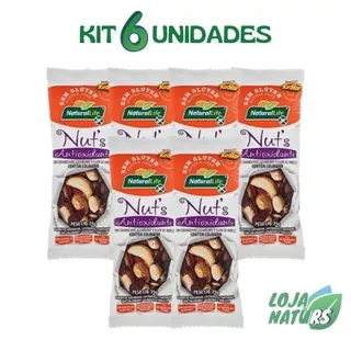 KIT 6 Unidades Barra Nuts Sem Glúten 25g - Natural Life