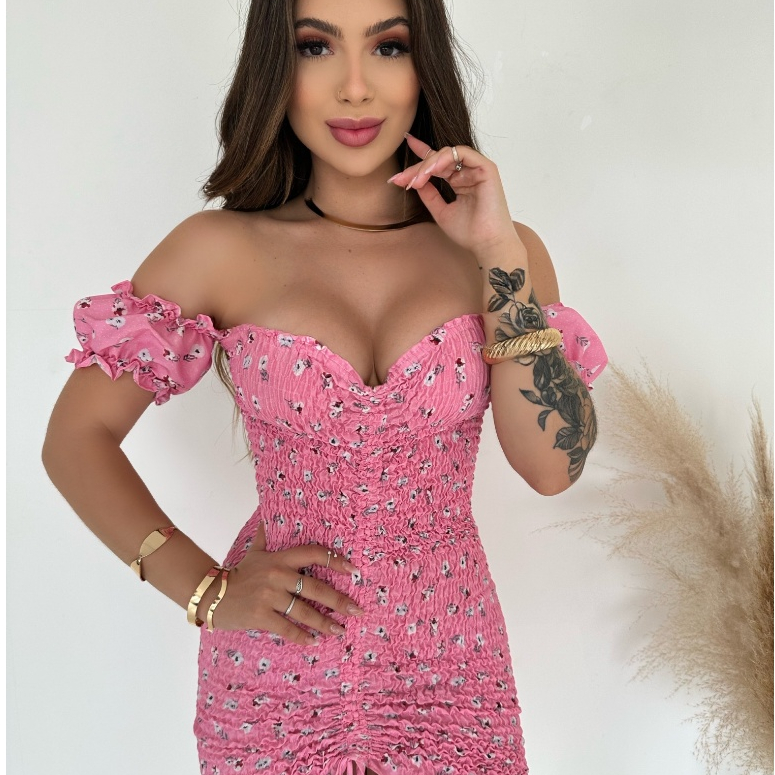 Vestido Soltinho De Lastex confortável Estampado Promoção