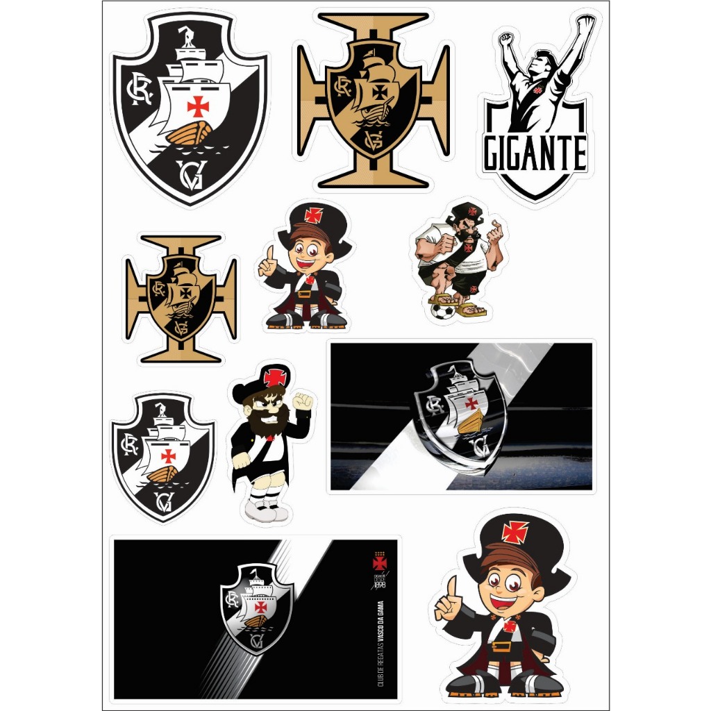 Cartela Adesivo Decorativo Parede Time Vasco Da Gama Caderno Notebook ...