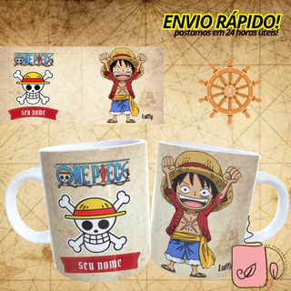 Caneca Anime One Piece Luffy Zoro Com Nome - Envio Rápido
