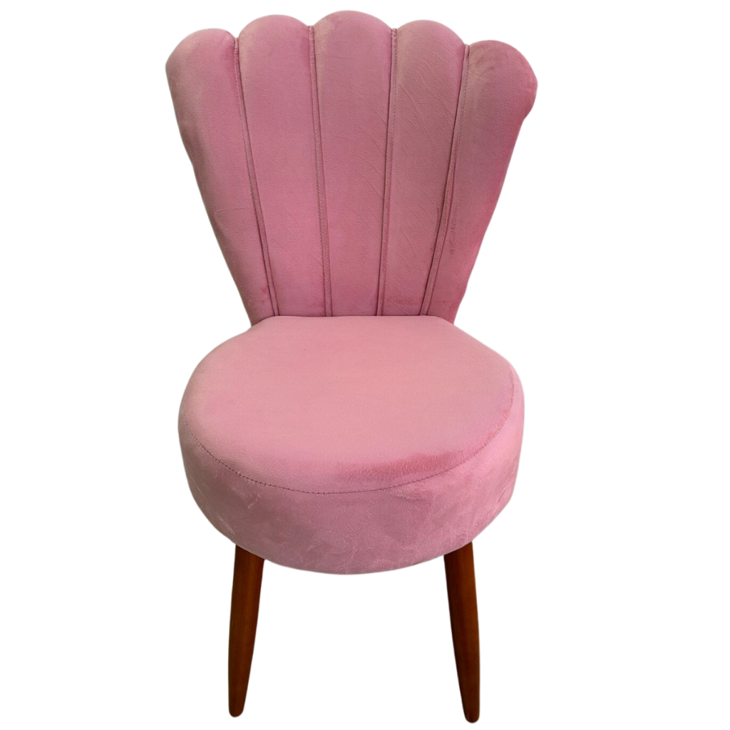 Cadeira Para Penteadeira Luxo Estofada Suede Rosa Chiclete | Shopee Brasil