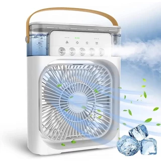 Refrigerador De Ar Ventilador Umidificador Portátil Com Led Reservatório De Água Led Usb