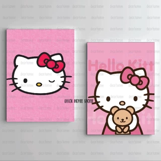 Kit 2 Quadros Decorativos 20x28 hello kitty tipo 2 Para Quarto Infantil