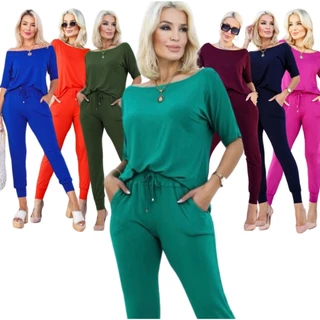 Conjunto Feminino Calça E Blusa Social Soltinho Gola Canoa