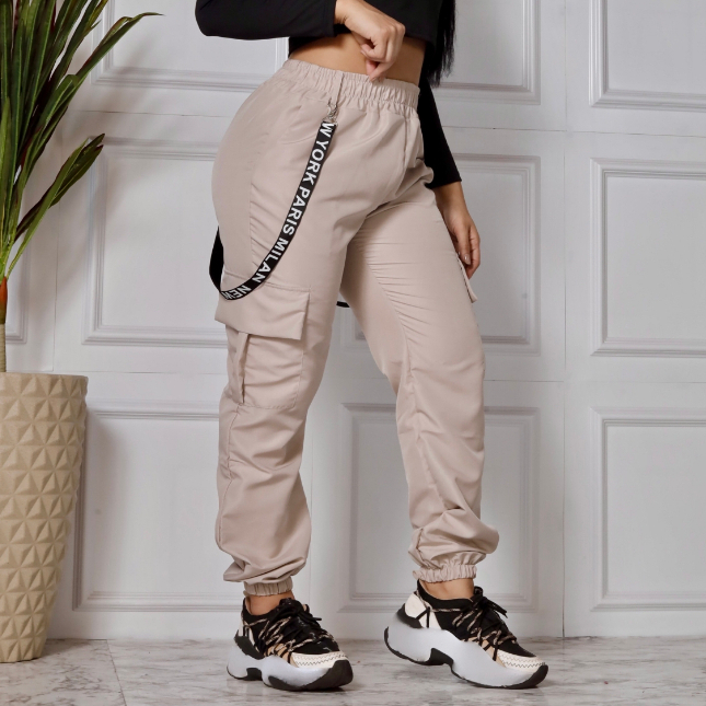 Calça Jogger Feminina Bengaline Com Suspensório Moda Gringa Blogueira