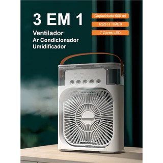 Ventilador Climatizador Ar Ventilador Umidificador Portátil Escritório Com Led Reservatório De Água Com Type C USB