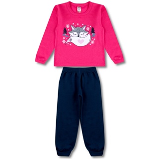 Conjunto Moletom Infantil Feminino Roupa Menina Inverno 2 Peças - 1 Blusa e 1 Calça