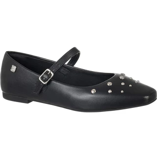 Sapatilha Feminina GiGiL Bico Quadrado Mary Jane Boneca Tacha Apliques Confortável Moda Blogueira Macia