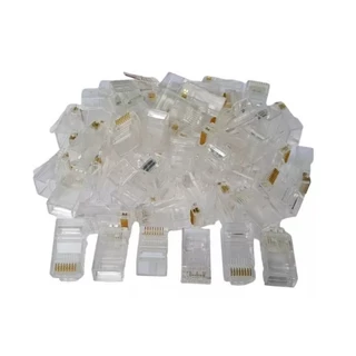Combo 1000x Conector Cabo de Rede RJ45 cristal 8P8C Cat5e suporta Ethernet 30µm