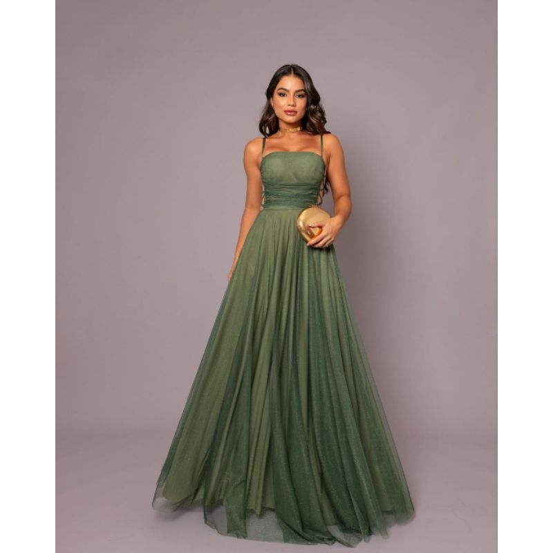 Vestido de festa Verde Oliva