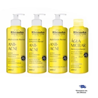 Kit Skin Care Facial Anti-Acne com 4 itens Rhenuks Cosméticos
