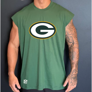 Camiseta Regata Oversized NFL Machão Masculina Treino Academia Fitness