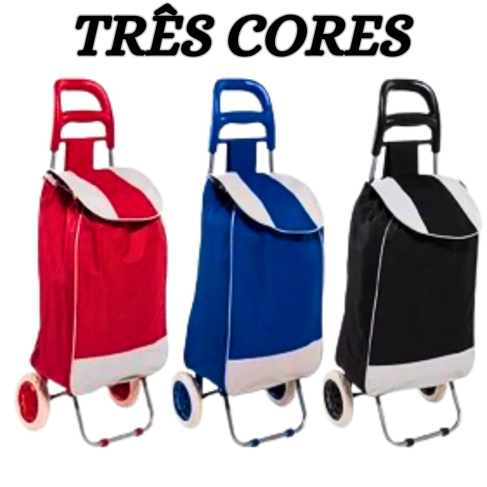 Carrinho de Compras Carrinho de Feira Supermercado Multiuso Feira Até 30Kg Com Rodinhas Dobrável Estampado Resistente
