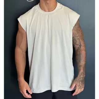 Camiseta Regata Oversized Machão Masculina Treino Academia Fitness