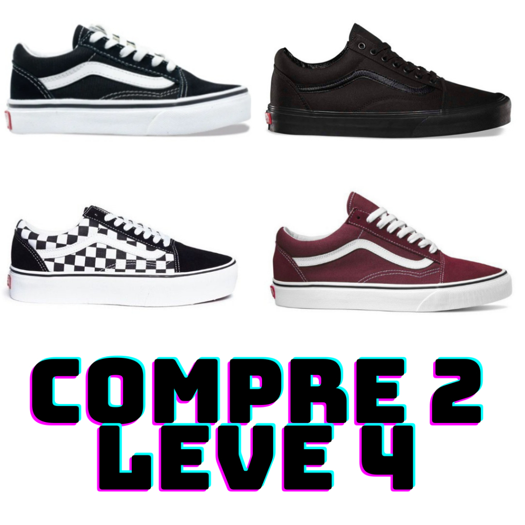 4 Pares Tênis Vans Old Skool Skate Masculino e Feminino Envio Imediato