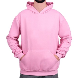 Moletom Canguru Unissex Com Capuz Algodão Flanelado Liso Sem Estampa Feminino e Masculino frio