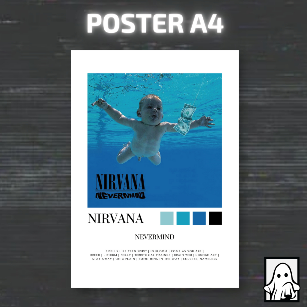 Poster Personalizado Álbum Nevermind | Nirvana | Tamanho A4 | Shopee Brasil