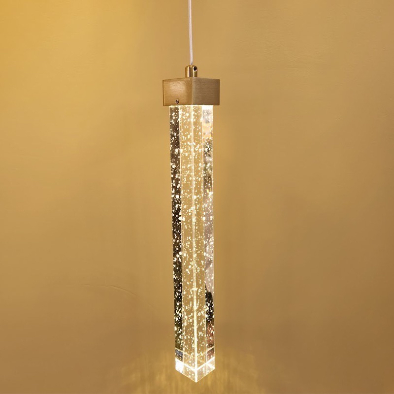 Pendente cristal vidro tubo 30cm Empire 30 Led 7W 3500K 4500K 6500K
