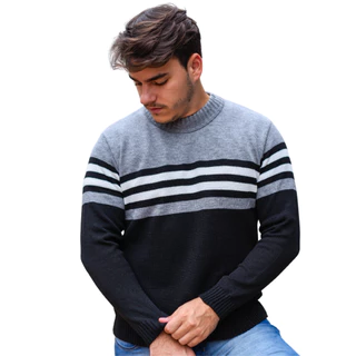 Suéter Masculino Tricô Blusa De Frio Gola Redonda Malha Alta Qualidade em Promoção na Shopee Suéter Masculino Tricô Blusa De Frio Gola Redonda Malha Alta Qualidade